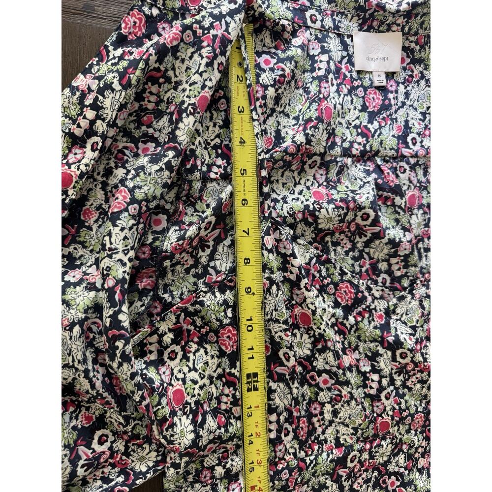 Cinq à Sept Midi Dress Womens 14 Floral Dainty Cocktail Elegant Feminine Multi - Picture 6 of 16